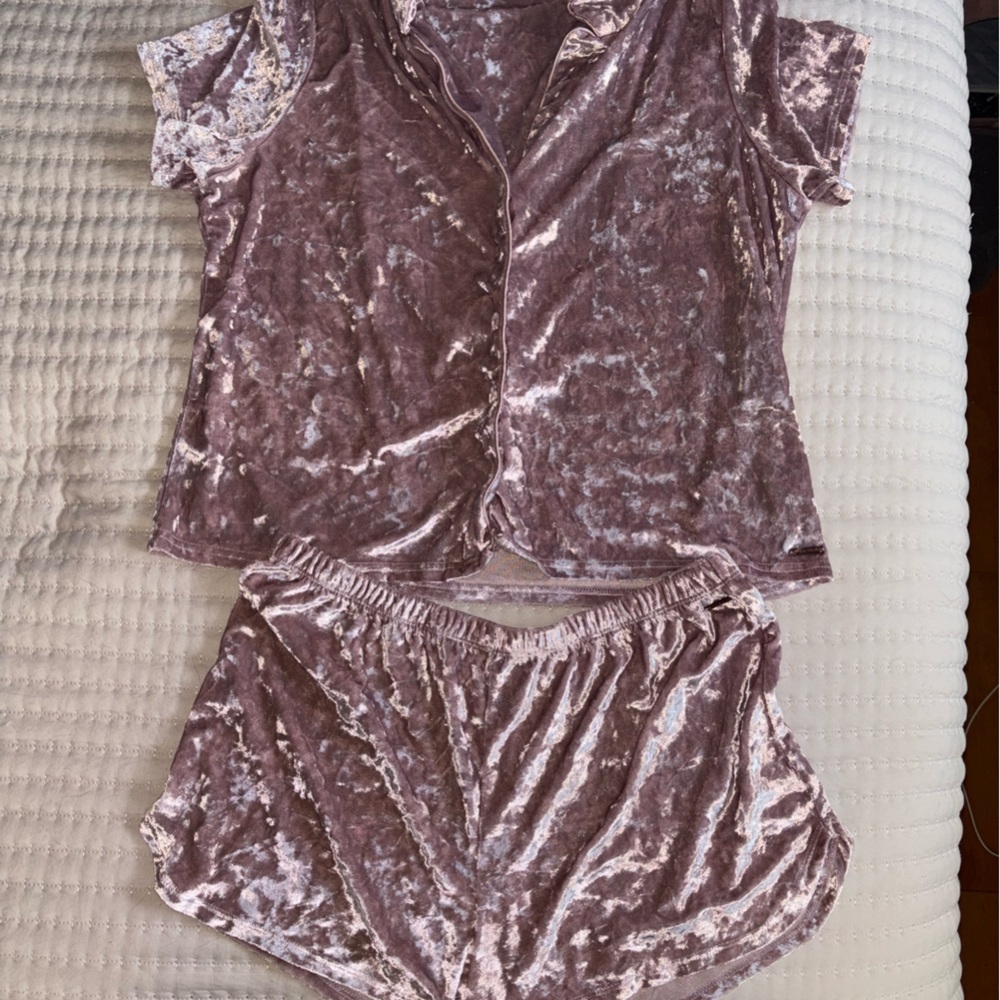 Velvet Two-Piece Pajama Set